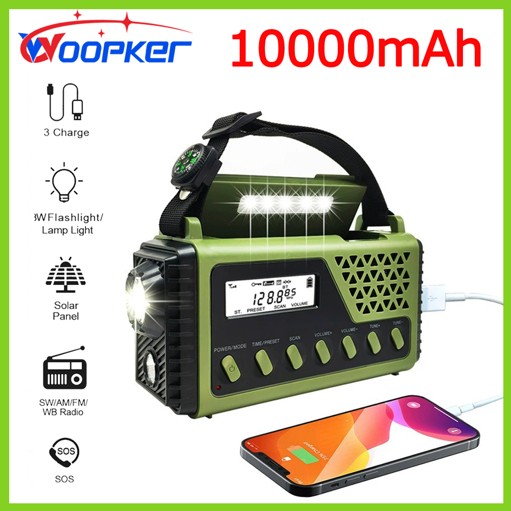 Emergency Radio Solar - Woopker Radio SY-1199 10000mAh Wielofunkcyjne Radio